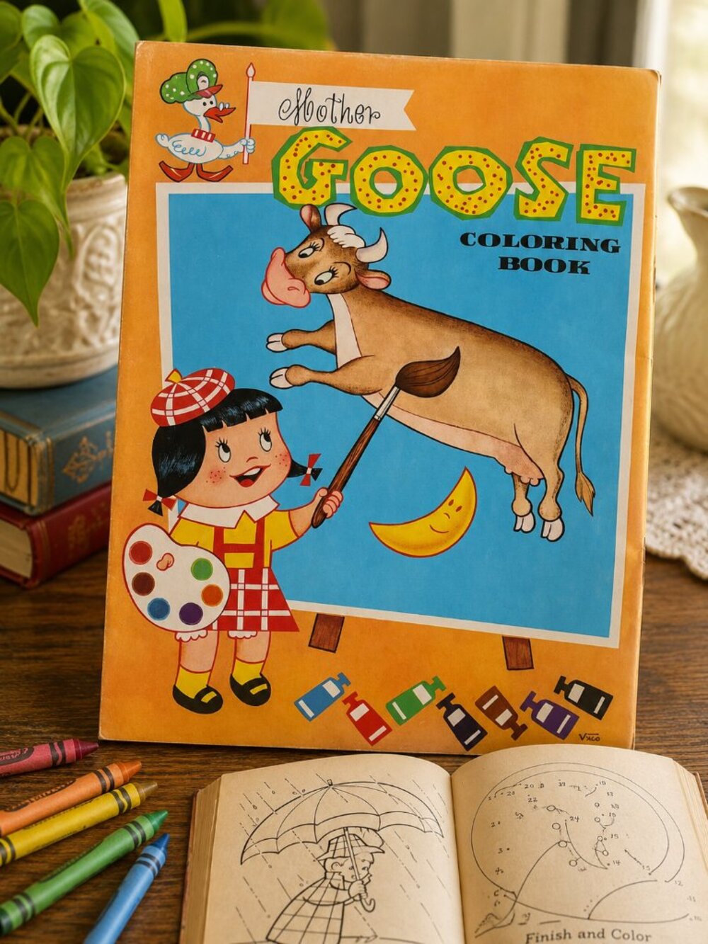 Vintage 1975 Mother Goose Coloring Book Playmore Unused NOS